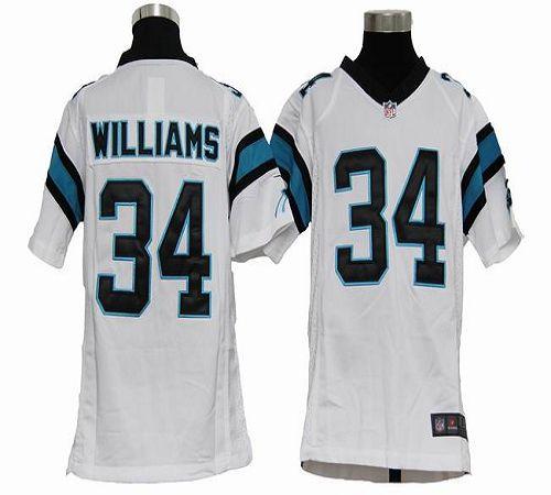 Youth Nike NFL White Carolina Panthers 34 DeAngelo Williams Game Jerseys